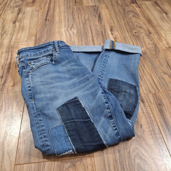 American Eagle next Level Flex patchwork jeans  28x28 - Picture 2 of 8